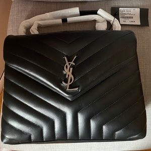 YSL loulou black leather shoulder bag